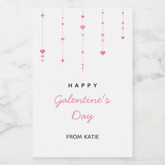 Hangen harten Mini Wine-flaconlabels (2 x 3 inch) Wijn Etiket (Enkel label)