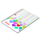 Hangen Harten op Wit met Naam Notitieboek (Linkerzijde)