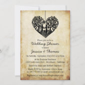 Hangen hartenboom Vintage Weddenschap Shower Kaart (Voorkant)