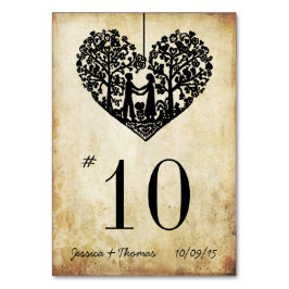 Hangen hartenboom Vintage Weddenschapsnummer Kaart