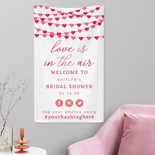 Hangen Hartjes Bruiloft Bruidsshower Welkom Spandoek