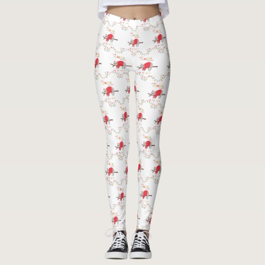 Hangen in de buurt van Sloth Christmas Leggings (Voorkant)