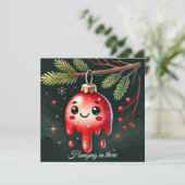 Hangen in het Tree ornament Feestdagenkaart (Staand voorkant)