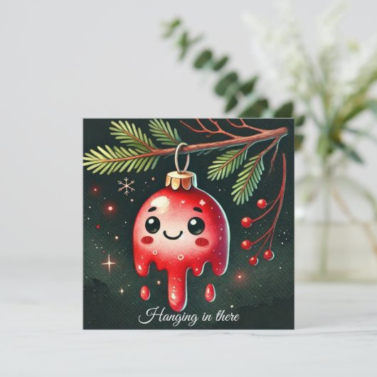 Hangen in het Tree ornament Feestdagenkaart (Staand voorkant)