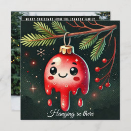 Hangen in het Tree ornament Feestdagenkaart