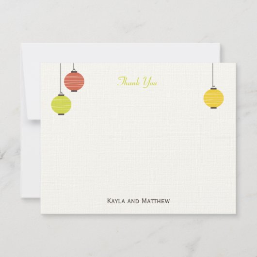 Hangen Lantaarns Flat Hartelijk dank Notitiekaartje (Voorkant)