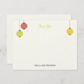 Hangen Lantaarns Flat Hartelijk dank Notitiekaartje (Voorkant / Achterkant)