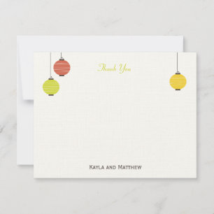 Hangen Lantaarns Flat Hartelijk dank Notitiekaartje