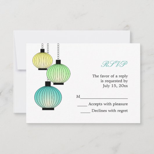 Hangen Lantaarns RSVP-kaarten RSVP Kaartje (Voorkant)