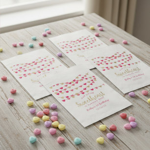 Hangen liefdeshartjes Little Sweetheart Verjaardag Bedankzakje