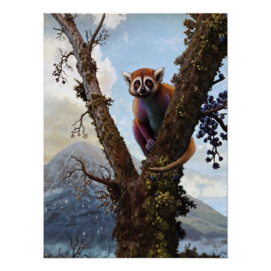 Hangen met een Lemur Perfect Poster (Voorkant)