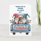 Hangen met Gnomies Duitse Herder Kerstmis Feestdagen Kaart (Voorkant)