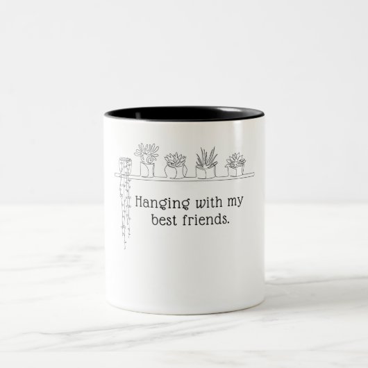 Hangen met mijn beste vrienden Plant koffie Mok (Center)
