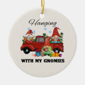 Hangen met mijn gnomen keramisch ornament (Voorkant)