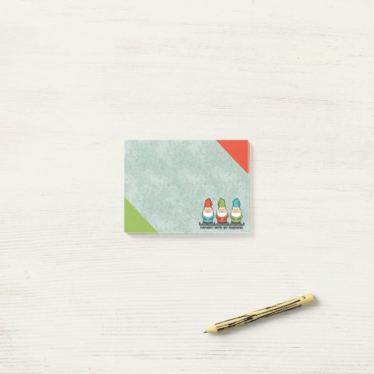 Hangen met mijn gnomen post-it® notes (Op bureau)