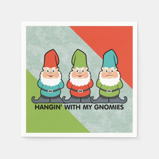 Hangen met mijn Gnomies Homies Servet (Voorkant)