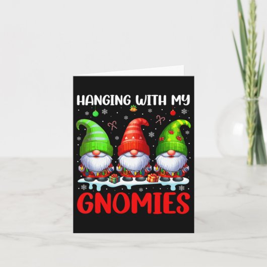 Hangen met mijn Gnomies Kerst Kleurrijk Drie G Kaart (Voorkant)