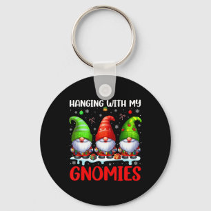 Hangen met mijn Gnomies Kerst Kleurrijk Drie G Sleutelhanger