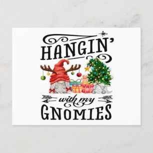Hangen met mijn Gnomies-kerstgenoom Briefkaart