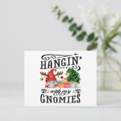 Hangen met mijn Gnomies-kerstgenoom Briefkaart (Staand voorkant)