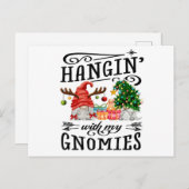 Hangen met mijn Gnomies-kerstgenoom Briefkaart (Voorkant / Achterkant)
