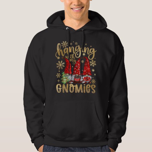 Hangen met mijn Gnomies Santa Cute Gnome kerst Hoodie (Voorkant)