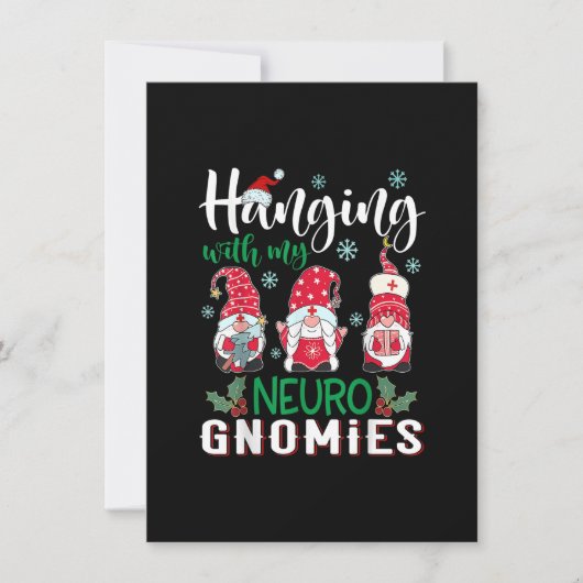 Hangen met mijn Neuro Gnomies zurse kerstzant Kaart (Voorkant)