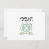 Hangen met mijn peeps grappige paascadeaus feestdagenkaart (Voorkant / Achterkant)