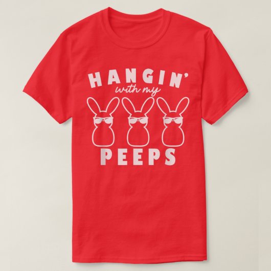 Hangen met mijn peps konijnenkostuum Easter D T-shirt (Design voorkant)