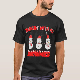 Hangen met mijn Snowmies Funny Snowman Kerstmis T-shirt
