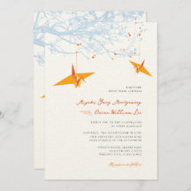 Hangen Oranje Origami Cranes & Love Quote Wedding