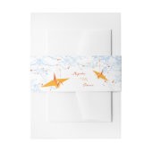 Hangen Oranje Origami Cranes & Love Quote Wedding Uitnodigingen Wikkel (Voorkant Voorbeeld)