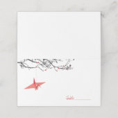 Hangen Red Origami Paper Cranes Asian Wedding Plaatskaartje (Buitenkant ongevouwen)