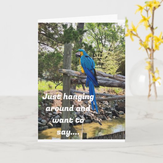 HANGEN ROND EN WIL ZEGGEN GELUKKIGE VERJAARDAG KAART (Gele Bloem)