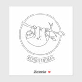 Hangen Sloth Spirit Animal Funny Vinyl Sticker (Vel)