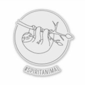 Hangen Sloth Spirit Animal Funny Vinyl Sticker (Voorkant)