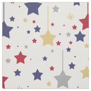 Hangen sterren Red Blue Silver Gold Stof