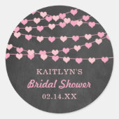 Hangen String Liefde Hartjes Bruidsmeisjesfeest De Ronde Sticker (Voorkant)