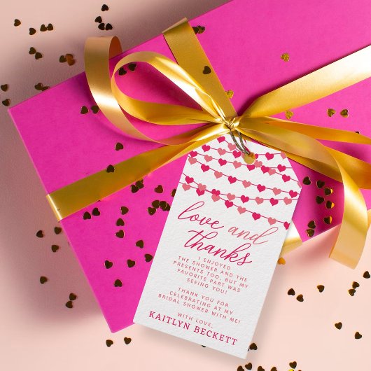 Hangen String Love Harten Bruiloft Feest Cadeaulabel