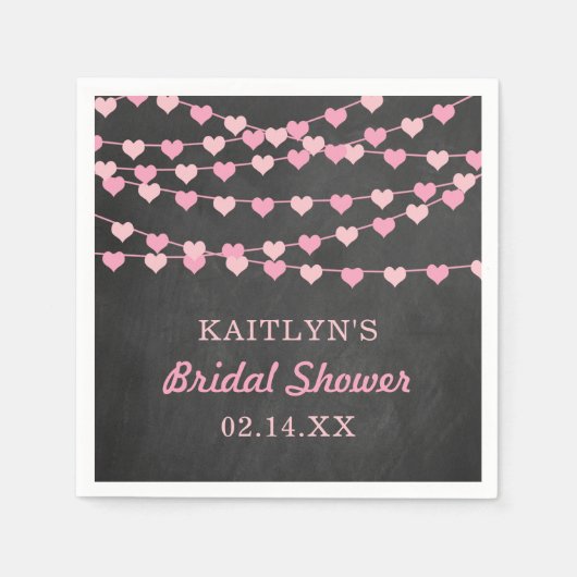 Hangen String Love Harten Bruiloft Feest Servet (Voorkant)