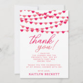 Hangen String Love Hartjes Bruiloftfeest Bedankkaart (Voorkant)