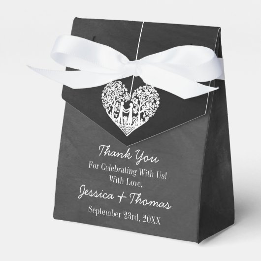 Hangend Collectie van de Hart Tree Chalkboard Wedd Bedankdoosjes (Voorkant Zijde)