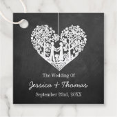 Hangend Collectie van de Hart Tree Chalkboard Wedd Bedankjes Labels (Voorkant)