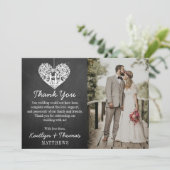 Hangend Collectie van de Hart Tree Chalkboard Wedd Bedankkaart (Staand voorkant)
