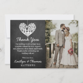 Hangend Collectie van de Hart Tree Chalkboard Wedd Bedankkaart