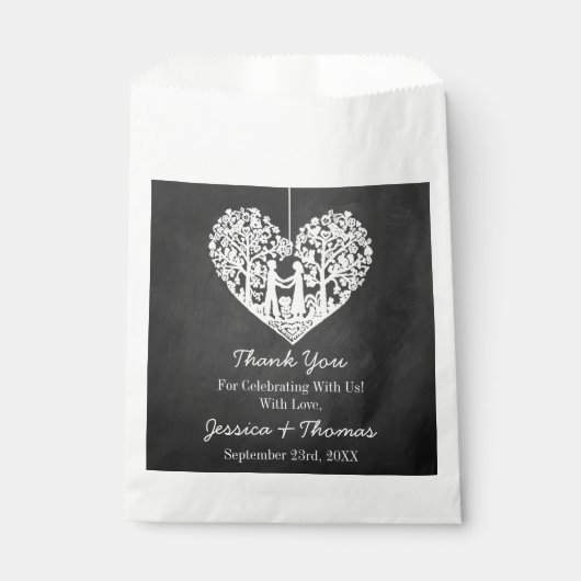 Hangend Collectie van de Hart Tree Chalkboard Wedd Bedankzakje (Voorkant)