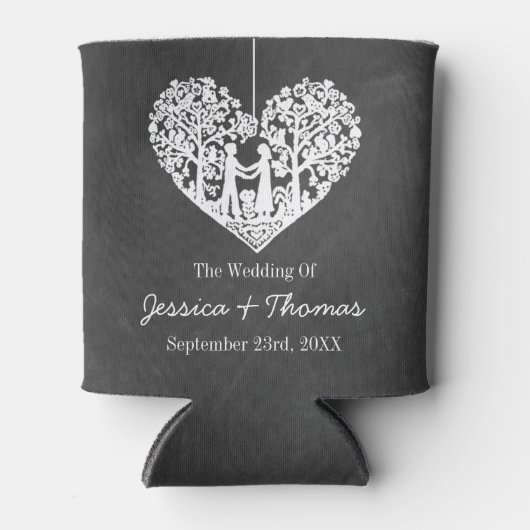 Hangend Collectie van de Hart Tree Chalkboard Wedd Blikjeskoeler