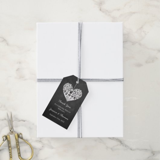 Hangend Collectie van de Hart Tree Chalkboard Wedd Cadeaulabel (Met Touw)