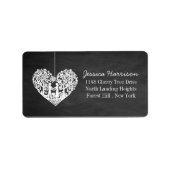 Hangend Collectie van de Hart Tree Chalkboard Wedd Etiket (Voorkant)