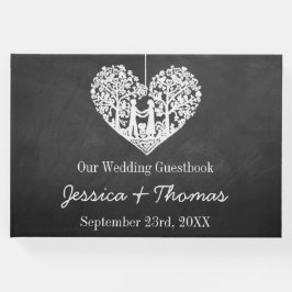 Hangend Collectie van de Hart Tree Chalkboard Wedd Gastenboek